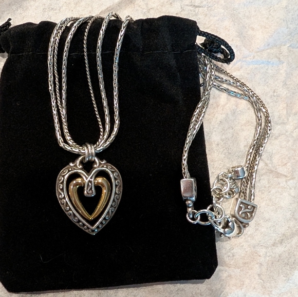 Brighton Jewelry - Brighton Ellington silver and gold and Heart Necklace